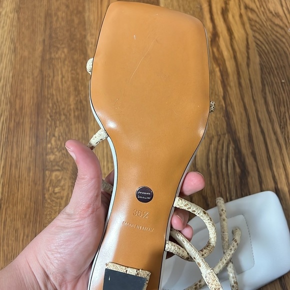 Proenza Schouler Python-Embossed Strappy Slingback Sandals Size 36.5 - Picture 9 of 9